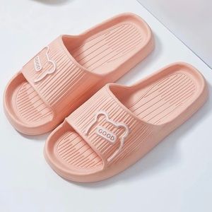 Women Good Bear Graphic Pink or Grey Slides *NEW*